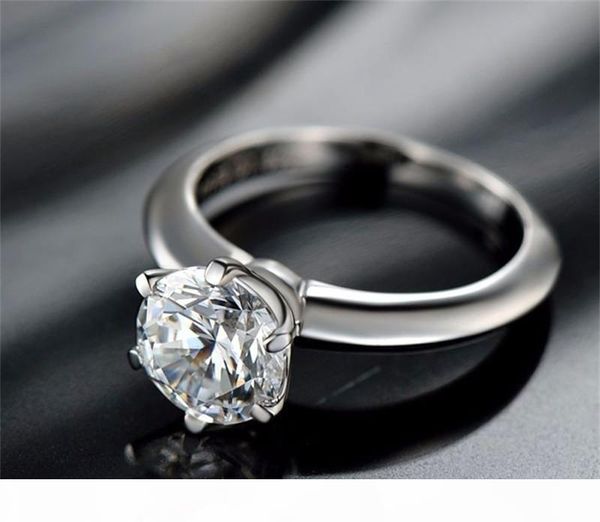 

g 100 %real solid 925 sterling silver rings set 1 .5 carat sona cz diamant silver wedding rings for women silver fine jewelry r121, Slivery;golden