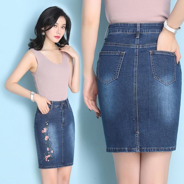 

denim women skirts 2020 summer new korean style jeans skirt fashion vintage mini pencil skirt high waist jean grils, Black