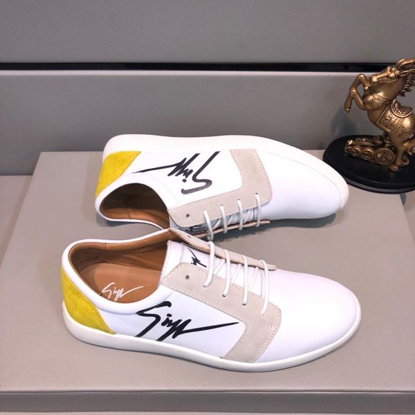 

2019p limited edition new men's leather casual shoes, wild sports shoes, lace-up shoes, original box packaging: 38-44, Black