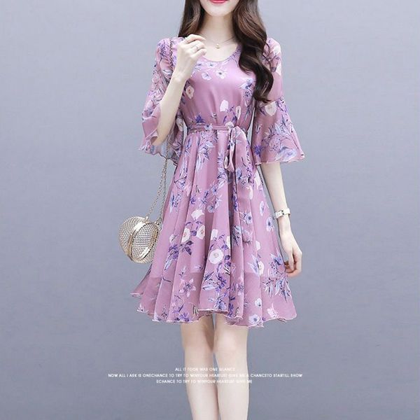 

women flower dress summer slim soft thin mid-length v-neck ruffled fashion dress -opk, White;black
