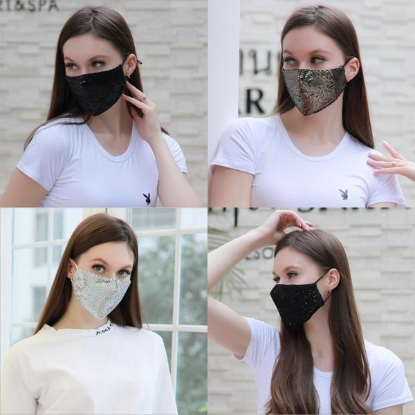 

trendy bling rhinestone face mask jewlery for women hollow elastic face body jewelry night club decorative jewellery 5.0#474, Black