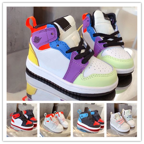 

дети 1 1s дети баскетбол обувь дошкольное подпись high youth chicago новорожденный новорожденных малышей тренеры мальчики девочки тапки, Black