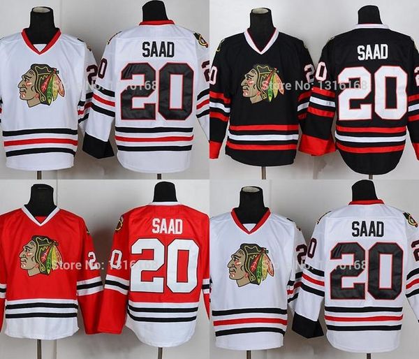 

fast shipping 2013 stanley cup champions patch chicago blackhawks #20 brandon saad red black white ice hockey jerseys, Black;red