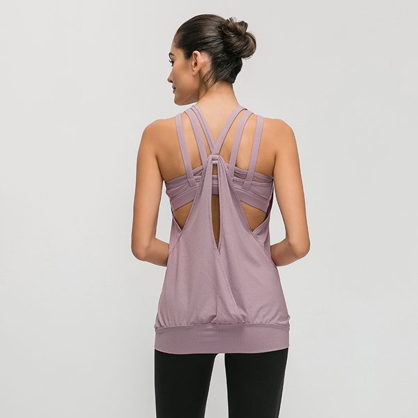 

two-in-one sports bra shockproof sleeveless brassiere sport woman fitness running vest loose breathable yoga suit female, White;black