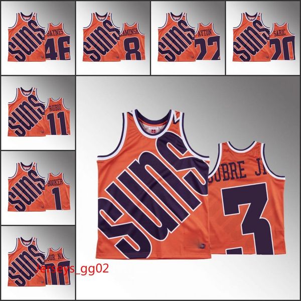 

phoenix suns men devin booker deandre ayton kelly oubre jr. aron baynes big face hardwood classics nba orange custom jersey, Black