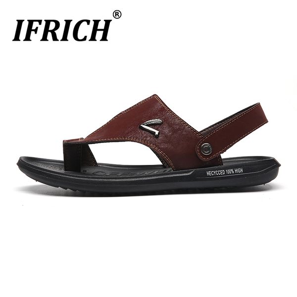 

selling mens pu leather sandal slippers black men beach shoes ankle-wrap sandals man designer men flip flop size 38-44