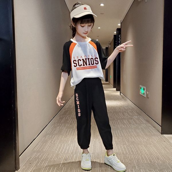 

b2h5g girls girl's piece set suit 2020 new children 6 internet celebrity 8 fashionable 10 medium and large children fashion casual spor