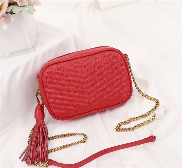 

lou mini shoulder bag female purses handbags caviar camera bag with tassels 3 colors size 18cm 534713