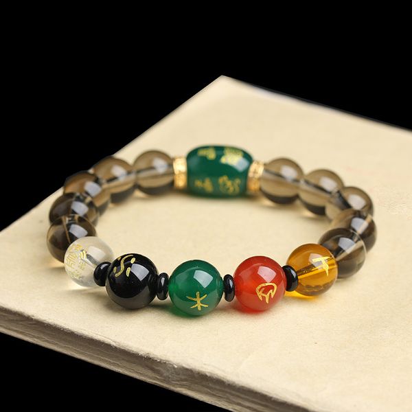 

boeycjr the five elements beads bangles & bracelets jewelry lucky dragon zodiac energy couple bracelet for women or men, Black