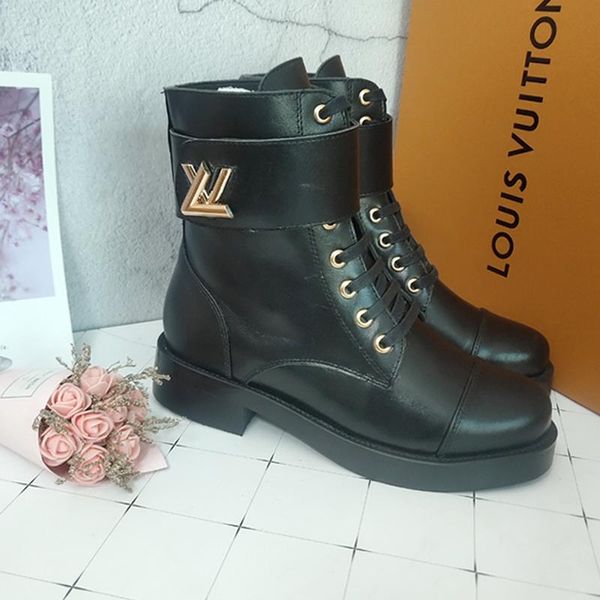 

2020 printed stripes short boots hook loop leather womens motorcycle boots,fashion personality wild womens martin boots size 35-42 00060, Black