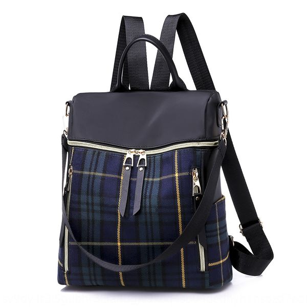 

korean new waterproof oxford women's travel bag canvas backpack travel all-match canvas plaid backpack dual-purpose bag