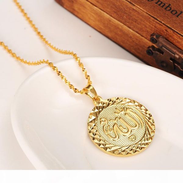 

женщины мужской faith solid gold gf 24k желтый цепи круглой формы кулон ювелирные изделия 19,6" классический мусульманская оптовая, Silver