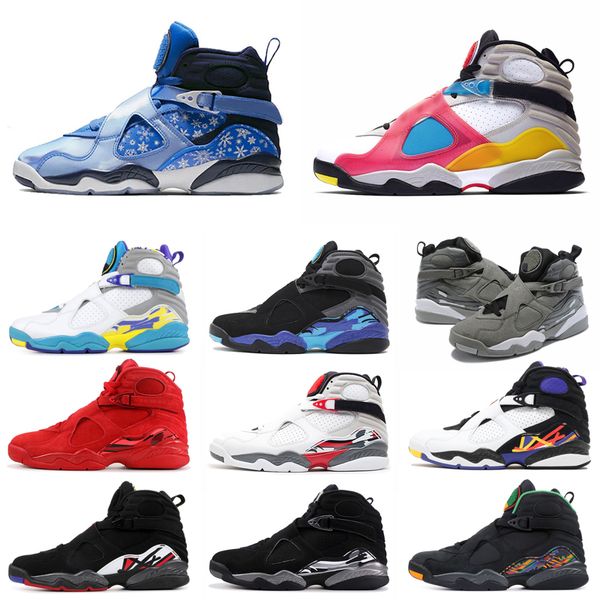 

men basketball shoes 8 8s jumpman valentines day 3peat playoff reflective bugs bunny snowflake chrome mens trainers sports sneakers 7-13