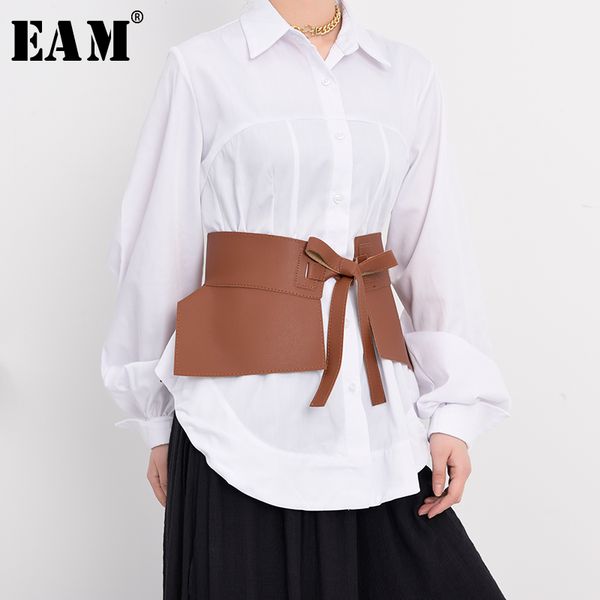 

eam] pu leather black бинты нерегулярное split joint широкий пояс личность женщины новая мода tide все матча spring 2020 jc60601, Black;brown