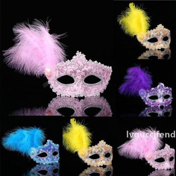 

mystery lace masquerade ball fancy eye masks fashion ladies women feather artificial diamond halloween party masks