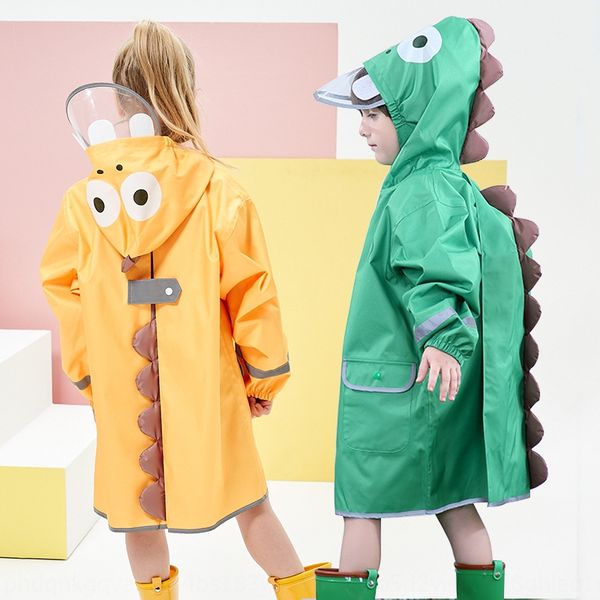 

dinosaur reflective kindergarten poncho boy girl seat with schoolbag baby bag cloak cloak children children thickened raincoat, Red;brown