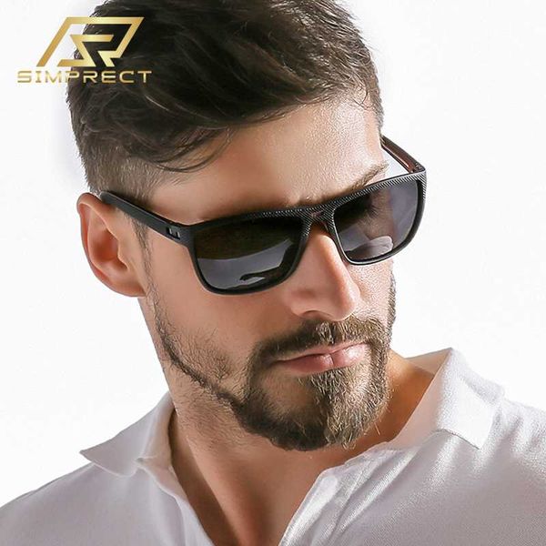 

simprect tr90 fashion square polarized sunglasses men 2020 brand retro sunglasses uv400 anti-glare driver's sun glasses for men, White;black