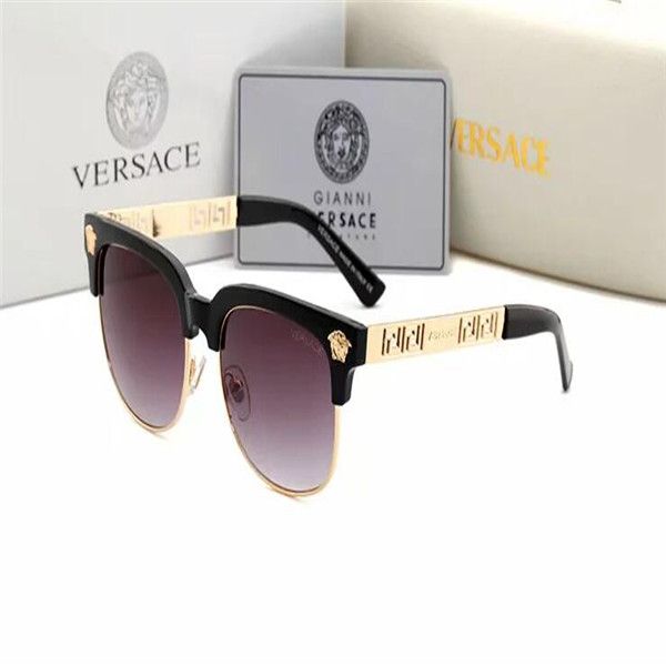 

fashion round sunglasses eyewear sun glasses designer brand black metal frame dark 52mm glass lenses for mens womens better brown cases, Blue;gray