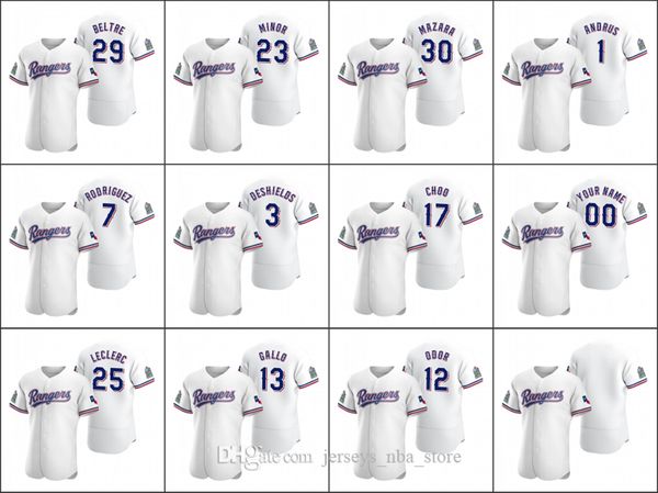 

техас рейнджерс # 29 адриан beltre 12 ронед одор 13 joey gallo мужчины женщины молодежь на заказ белый аутентичные 2020 главная джерси, Blue;black