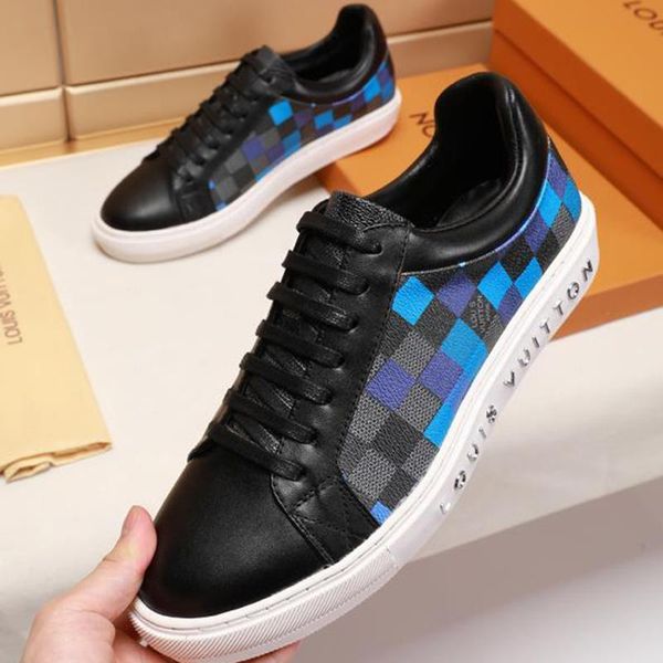 

2020u ограниченным тиражом роскошный дизайн кожаного печатное резиновая подошва кроссовок моды диких мужская повседневная обувь мужская обув, Black