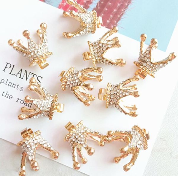 

20pcs 3d plated case crystals phone crown for mobile beads 15*14*18mm a craft rhinestones scrapbooking gold new bridal decor mspru
