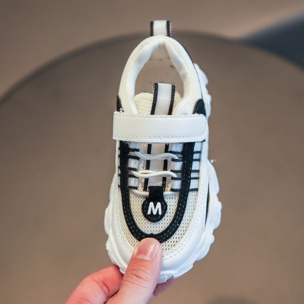

2020 summer new hook sports and loop casual boys' trendy sports shoes girls' fashionable running shoes sneakers trendy, Black
