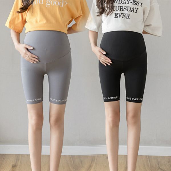 

new pregnant trousers summer thin section five minutes outside stomach lift leggings slim fashion adjustable maternity shorts, White
