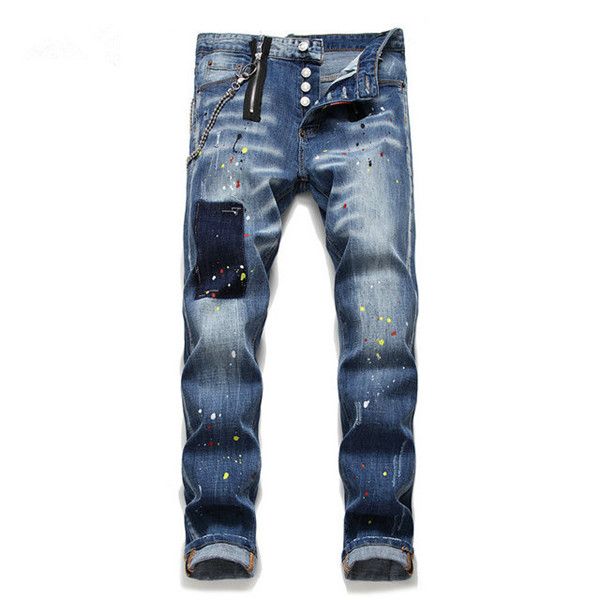 

20ss men's jeans popular quality fashionable luxury denim men's selling hip-hop style trousers good quality, Blue
