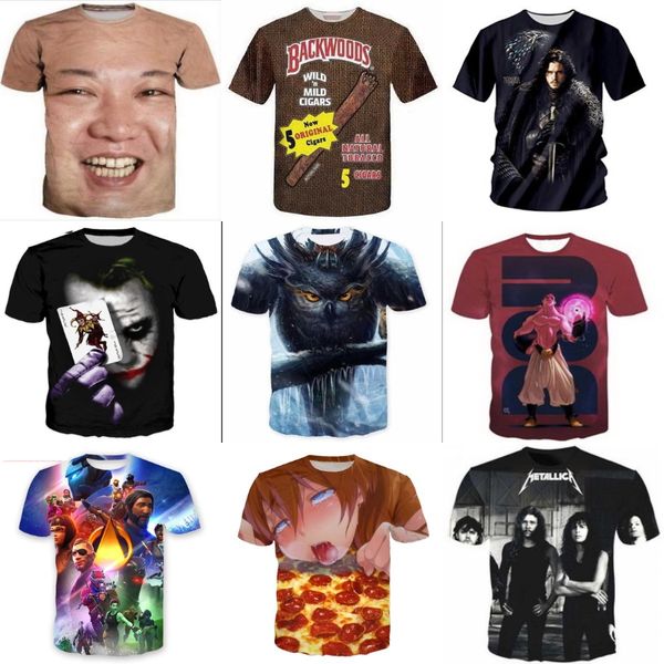 

nagri tide card men t sirt smile eart ip op streetwear print sort casual sports youtful vitality o-neck#752, White;black