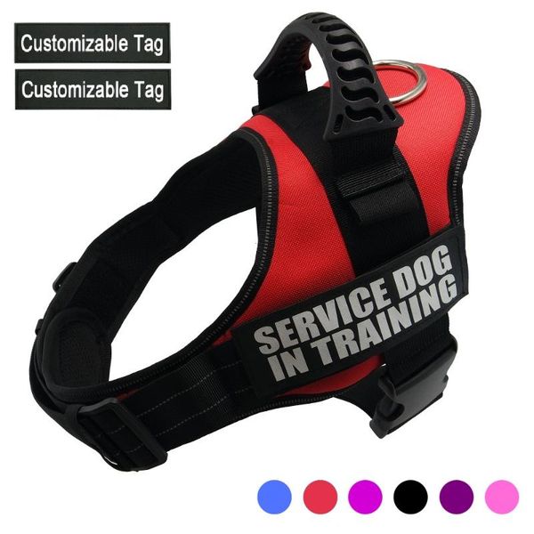 

dog collars & leashes personalized harness no pull reflective adjustable pet vest for small large with customized patch walking