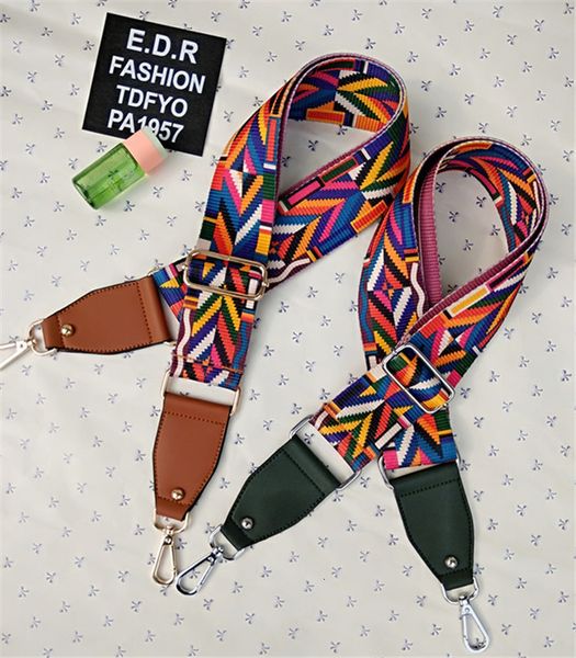 

fashion colorful stripe bag strap for shoulder bag belt replacement bag plain part accessory part adjustable belt contrast color