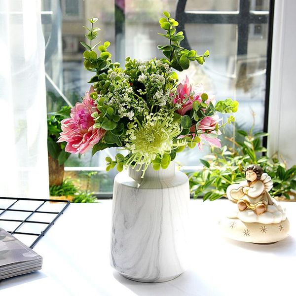 

artificial flowers silk dahlia flowers wedding bridal bouquet rose artificial for garden party home decoration