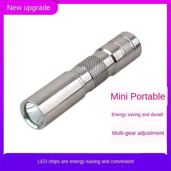 

new c3 stainless steel 14500 mini flashlight 1 aa battery glare flashlight