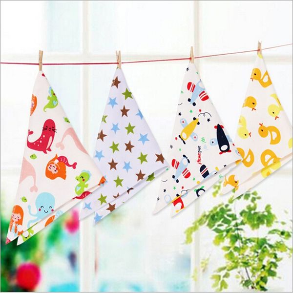 

new baby cotton saliva button triangle baby saliva towel children's thickened double layer triangle towel bib