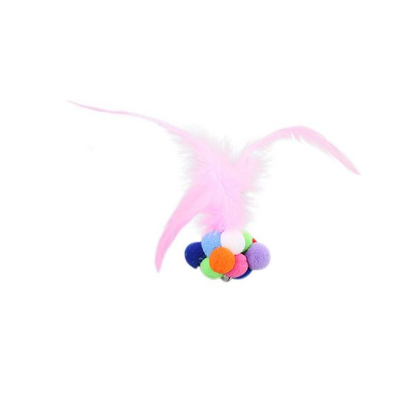 

pet cats feather toys roll bouncy ball toy bell sound cat scratching feather toys kitten interactive pet funny training products