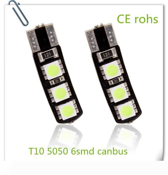 

Canbus No Error canbus T10 w5w 191 5050 6 LED SMD White Car Side Wedge Light Lamp Bulbs
