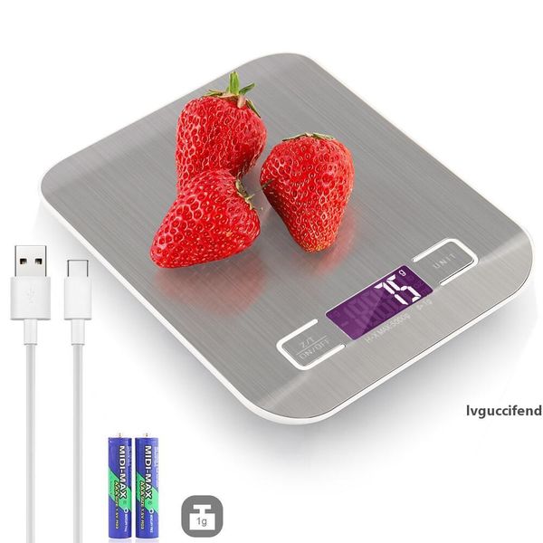 

usb powered digital kitchen scale balance 10kg 1g multifunction food scale for baking cooking household weigh electronic scale t200326