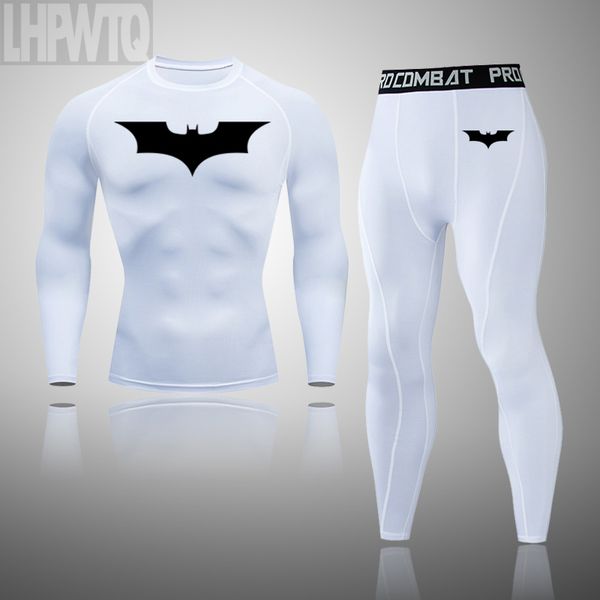 

men's sport running compression set t-shirt + skin-tight pants long sleeves fitness rashguard training clothes suit, Black;blue