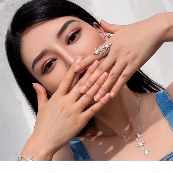 

europe and america popular fashion women ring white gold plated full cz star ring for girls women for party wedding nice gift, Silver