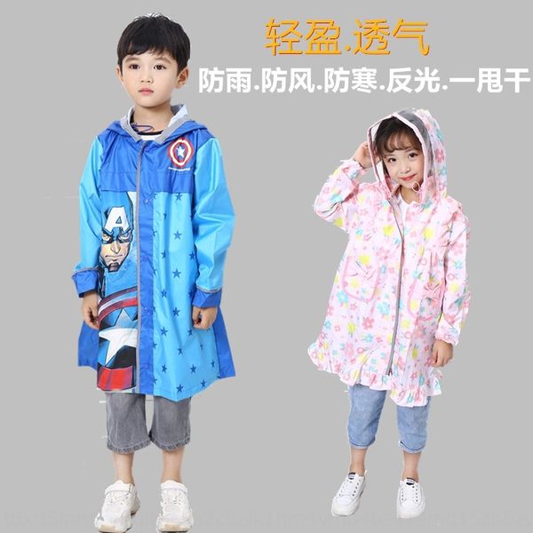 

children's raincoat cartoon schoolbag boys' and girls' poncho captain america reflective baby student poncho schoolbag seat r