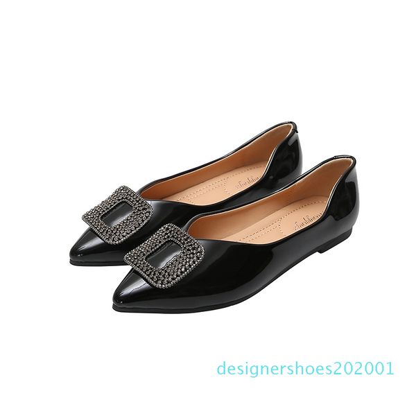 

women big size ballet flats fashion pointed toe loafers shallow slip on slides casual flat shoes black red apricot zapatos mujer cson1