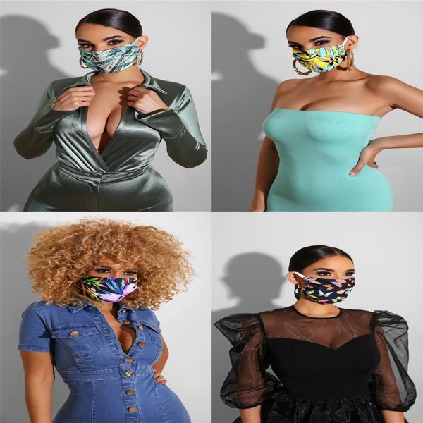 

face mouth mask letters pattern party masks #266560#513, Black
