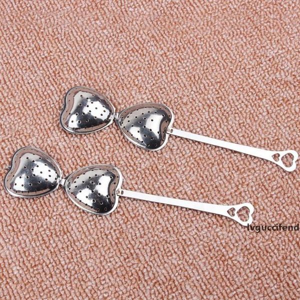 

300pcs/lot stainless steel heart-shaped heart shape tea infuser strainer filter spoon spoons wedding party gift favor