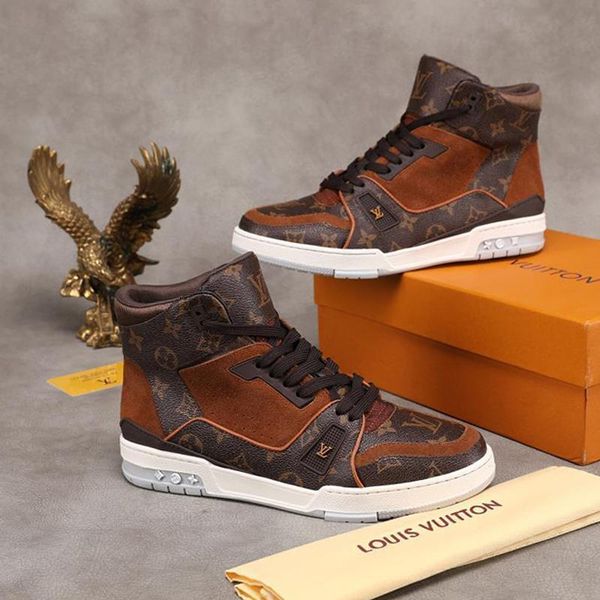 

2020 luxury designer mens casual sport shoes, personality wild high mens casual shoes breathable sport shoes eur 38-46 0131, Black