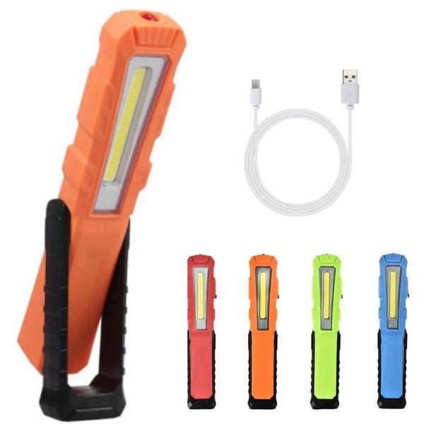 

portable lanterns xpe cob led work light 750mah usb rechargeable pen magnet 240Â° inspection lamp red strobe warning