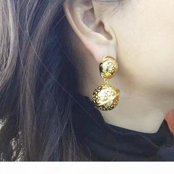 

women earrings ale yellow gold plated star balls earrings for girls women for party wedding nice gift, Golden;silver