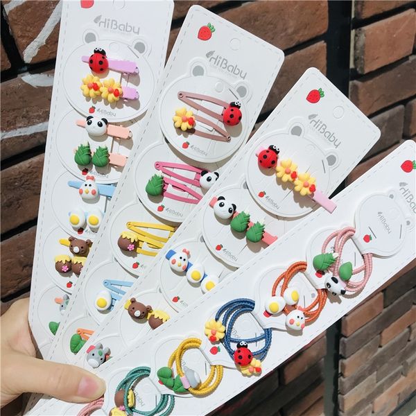 

новые творческие детские бесшовные шпилька сторона зажим для волос аксессуары корейский головной убор девушки мультфильма милый набор шпильк, Slivery;white