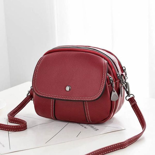 

trible pocket multi pocket women leather crossbody bag small shoulder bag purses plaid thread