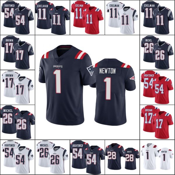 

new england patriots men #1 cam newton 11 julian edelman 54 dont'a hightower 26 sony michel women youth nfl limited jersey, Black;red