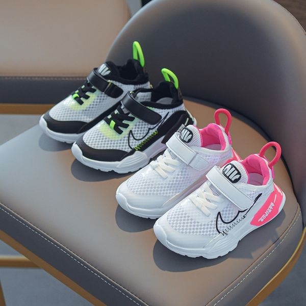 

girls' sneakers 2020 new children's red daddy sports sports shoes boys' net breathable net shoes, Black